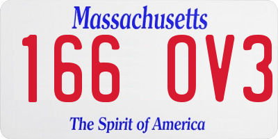 MA license plate 166OV3