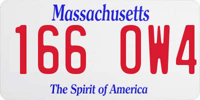 MA license plate 166OW4