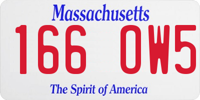 MA license plate 166OW5