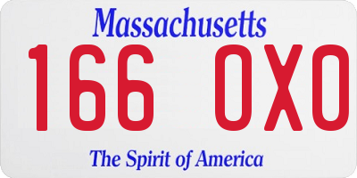 MA license plate 166OX0