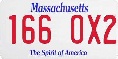 MA license plate 166OX2
