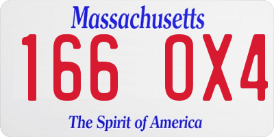 MA license plate 166OX4