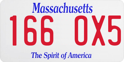 MA license plate 166OX5