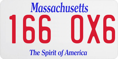 MA license plate 166OX6