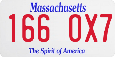MA license plate 166OX7