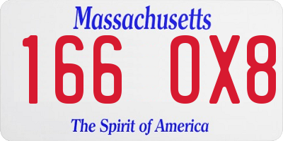 MA license plate 166OX8
