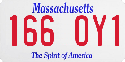 MA license plate 166OY1