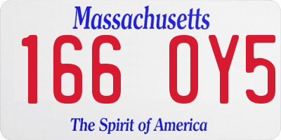MA license plate 166OY5