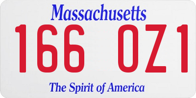 MA license plate 166OZ1