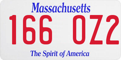 MA license plate 166OZ2