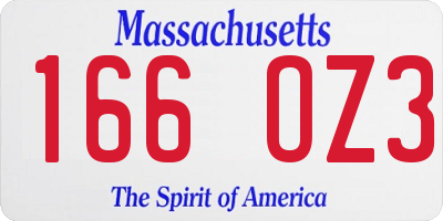 MA license plate 166OZ3