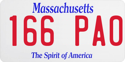 MA license plate 166PA0