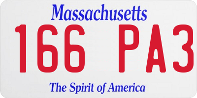 MA license plate 166PA3