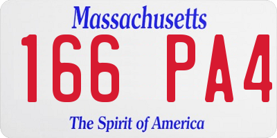 MA license plate 166PA4