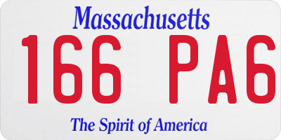 MA license plate 166PA6