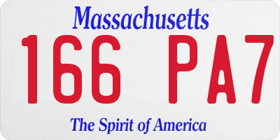 MA license plate 166PA7
