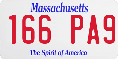 MA license plate 166PA9