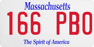 MA license plate 166PB0