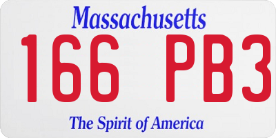 MA license plate 166PB3