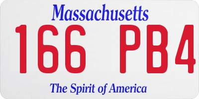 MA license plate 166PB4