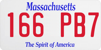 MA license plate 166PB7