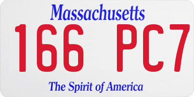 MA license plate 166PC7