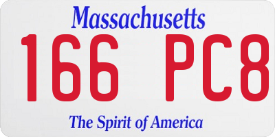 MA license plate 166PC8