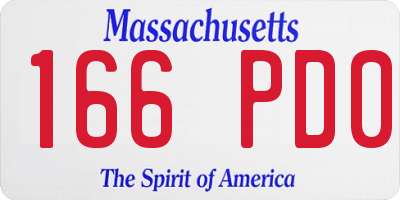 MA license plate 166PD0