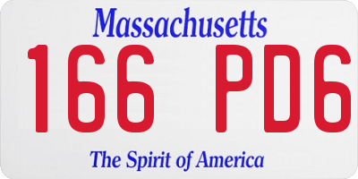 MA license plate 166PD6