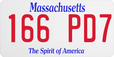 MA license plate 166PD7