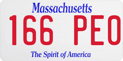 MA license plate 166PE0
