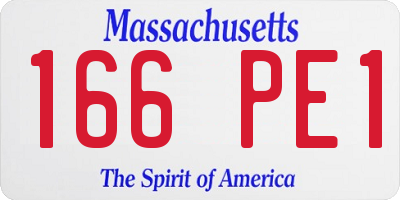 MA license plate 166PE1