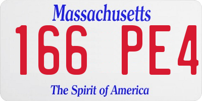 MA license plate 166PE4