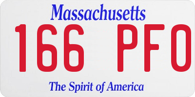 MA license plate 166PF0