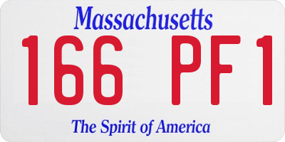 MA license plate 166PF1