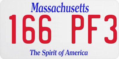 MA license plate 166PF3