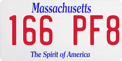 MA license plate 166PF8