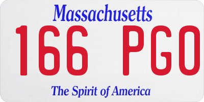 MA license plate 166PG0
