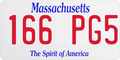MA license plate 166PG5