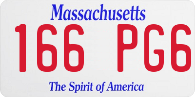 MA license plate 166PG6