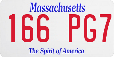 MA license plate 166PG7