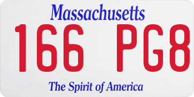 MA license plate 166PG8