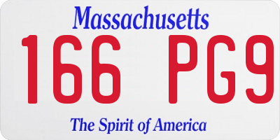 MA license plate 166PG9