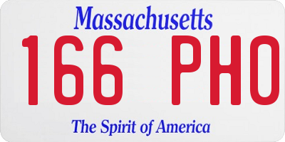 MA license plate 166PH0