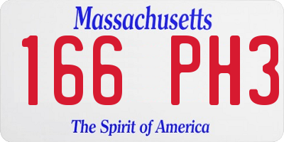 MA license plate 166PH3