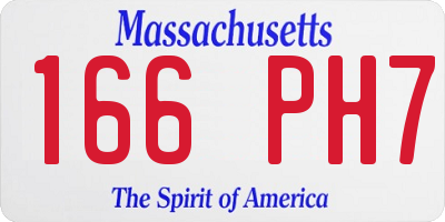 MA license plate 166PH7