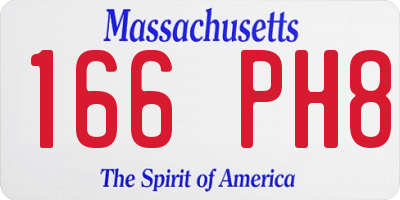 MA license plate 166PH8