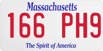 MA license plate 166PH9