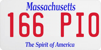 MA license plate 166PI0