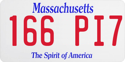 MA license plate 166PI7